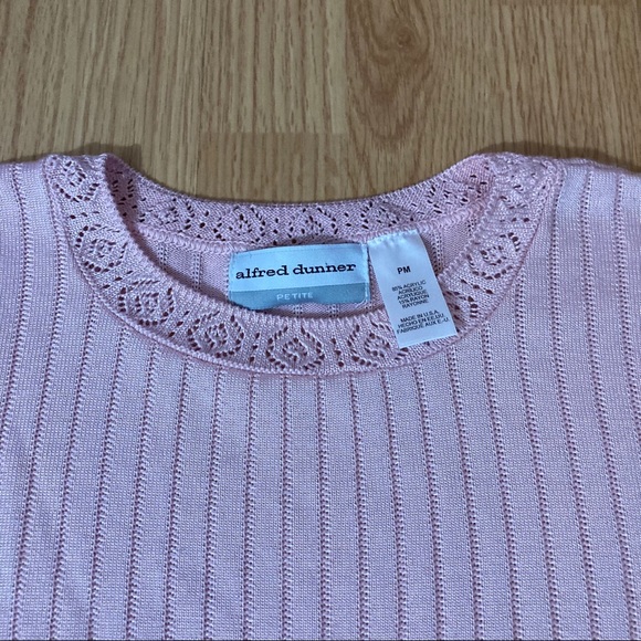 Alfred Dunner light pink short sleeve top - Picture 3 of 5